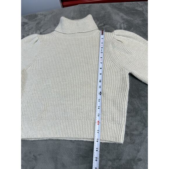 J.Crew Puff Sleeve Turtleneck Sweater XS Ivory Wool Alpaca Blend Long Sleeve - Picture 7 of 10
